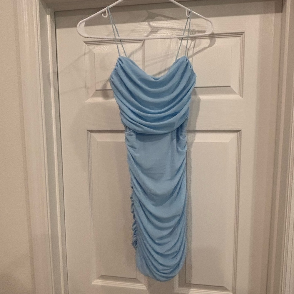Hello Molly Light Blue Strapless Dress
